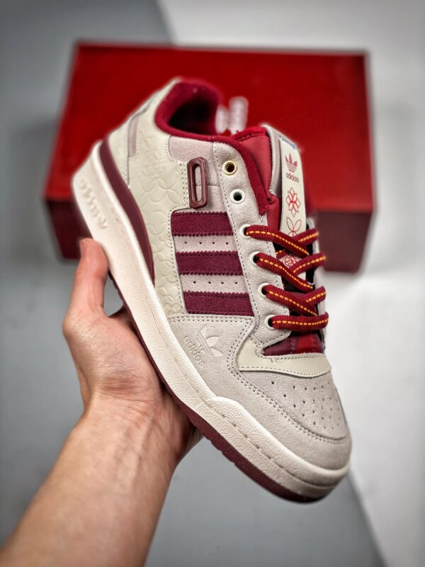 Adidas Forum Low Chalk White Core Burgundy GX8866 For Sale