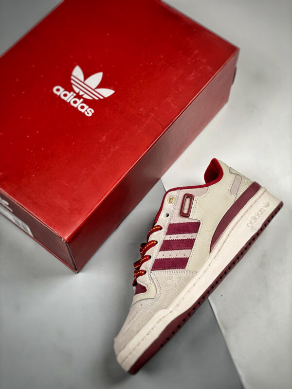 Adidas Forum Low Chalk White Core Burgundy GX8866 For Sale