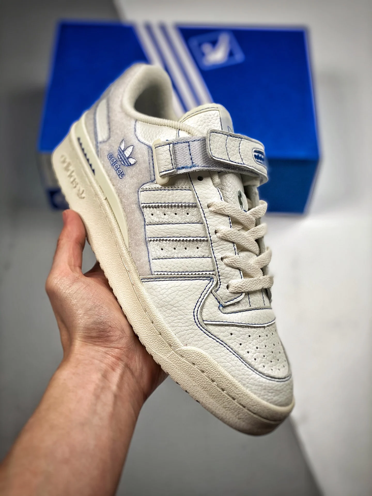 Adidas Forum Low Velcro White Blue Bird GX1018 For Sale