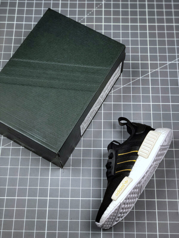 Adidas NMD R1 Black Gold Metallic Crystal White FW6433 For Sale