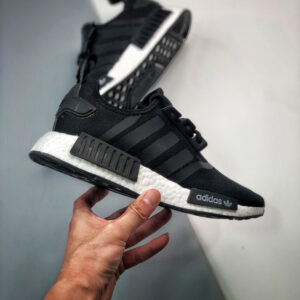 Adidas NMD R1 Refined Shoes Core Black Cloud White For Sale