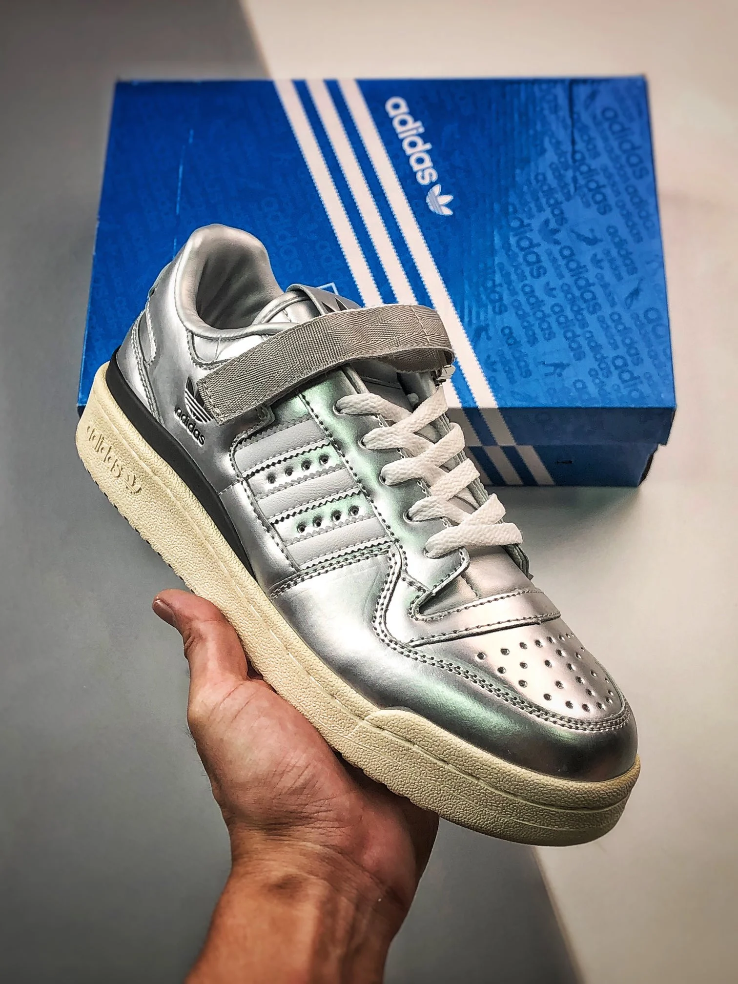 atmos Adidas Forum 84 Low Metallic Silver GV9224 For Sale